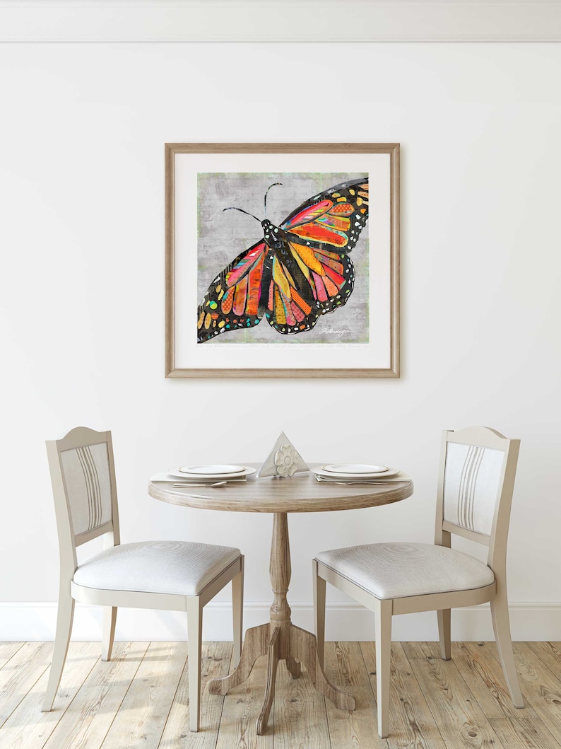 But What If I Fly A Bright, Colorful & Cheerful Monarch Butterfly Collage Fine Art Print for Bedrooms, Kids' Rooms, Nurseries and More. image 2