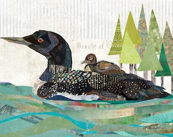 Lake Loon Canvas Wall Art – Whimsical Nursery Decor