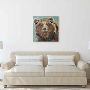 Majestic Montana Grizzly Bear Fine Art Collage Print Home Decor Wall ...