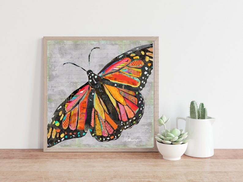 But What If I Fly A Bright, Colorful & Cheerful Monarch Butterfly Collage Fine Art Print for Bedrooms, Kids' Rooms, Nurseries and More. image 4