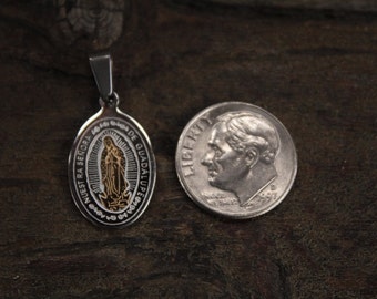Our Lady Of Guadalupe stainless steel medal,Virgen de Guadalupe,Virgen de Guadalupe pendant,Saint pendant,