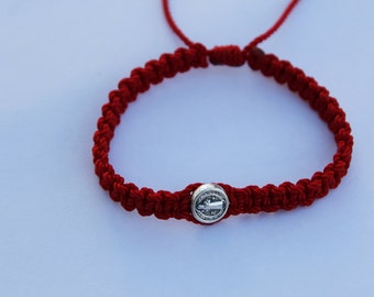 Red bracelet,saint Benedict bracelet,red string bracelet,pulsera san benito,pulsera,protection bracelet,saints bracelet,catholic bracelet