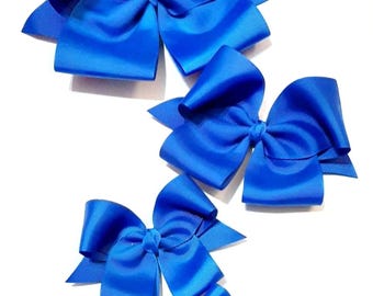 Handmade Royal Blue Hair Bow – Girls Ribbon Bow