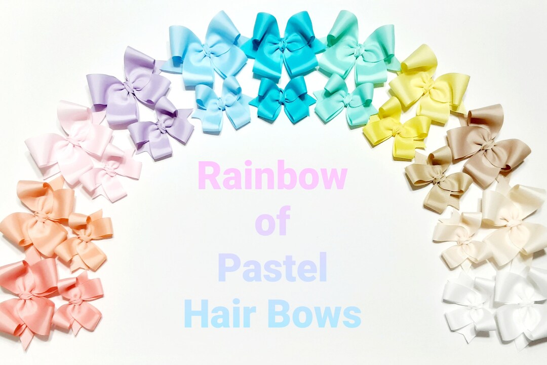 Pastel Hair Bows Spring Color Fashion Hair Bows Easter Bows 4 Hair Bow