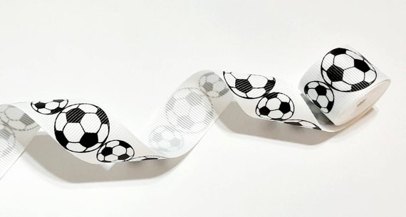 7 8 Soccer Ribbon Soccerball Print Ribbon Ribbon by the Yard Wholesale Ribbon Soccerball Ribbon Hair Bow Ribbon DIY Crafts Etsy