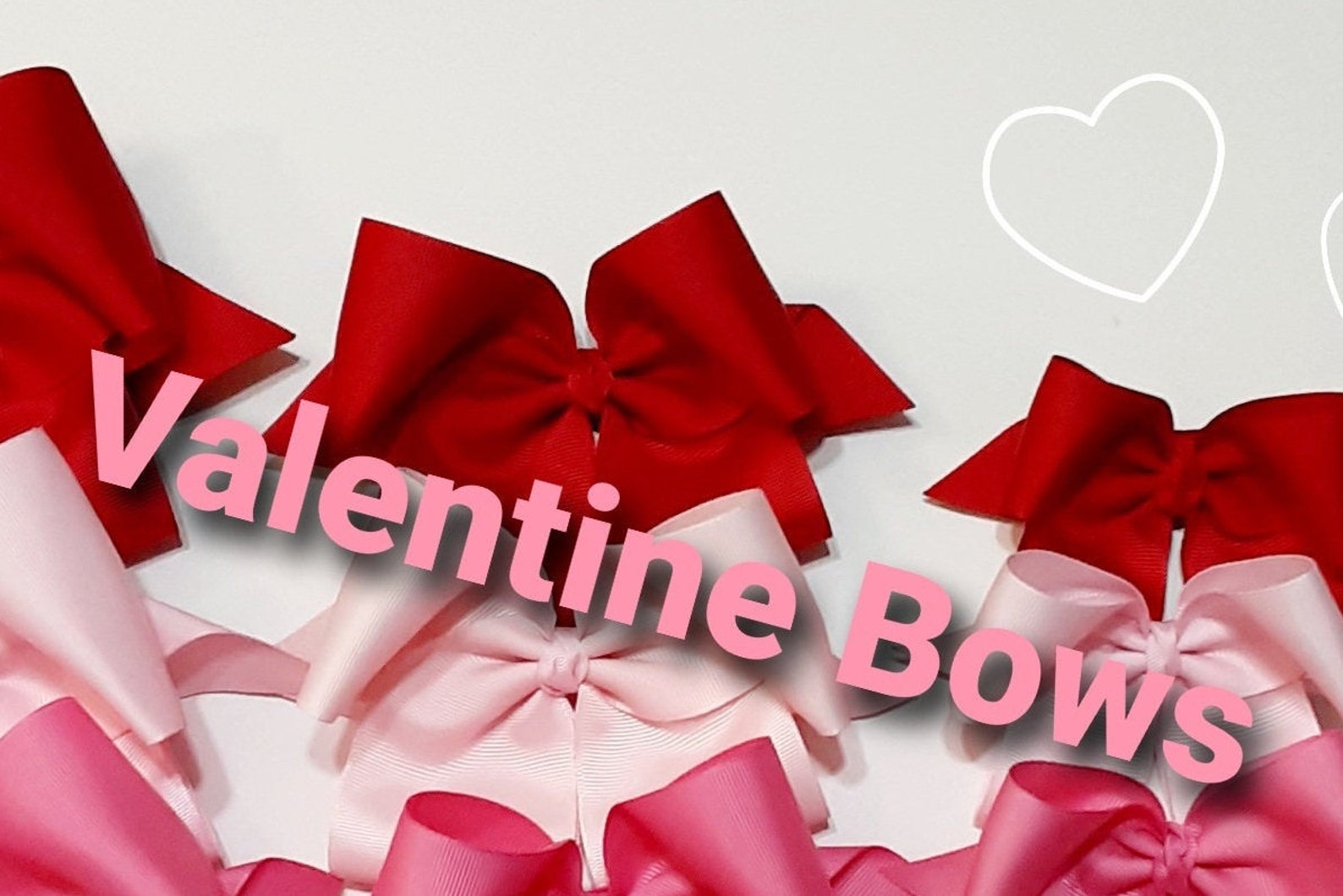 Valentine s Day Hair Bows Pink Hair Bows Red Hair Bows Etsy
