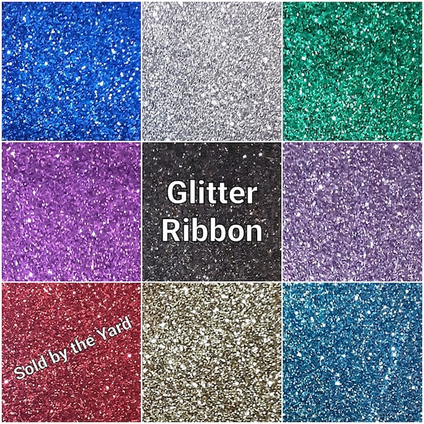 Glitter Ribbon - Ribbon by the Yard - 1 1/2" Ribbons - Wholesale Ribbons - Glitter Ribbon for Sale - Glitter Ribbon for Cheer Hair bows