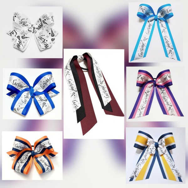 Lacrosse Bows - Lacrosse - Sports Bows - Team Bows - Lax Bows - Lacrosse Hair Bows - Lax - Lax Hair Bows - Lacrosse Pony O's Strings