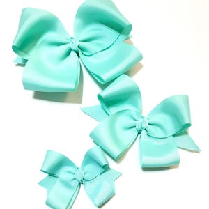 Aqua Haarschleifen - Schleifen - Haarschleifen - Haarschleifen für Mädchen - 5 &quot;Haarschleifen - Blaue Schleifen - Teal Schleifen - Minzgrüne Schleife