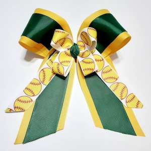 Softball Hair Bows - Softball Bows - Bows - Sports Bows - Team Hair Bows - 6&quot; Hair Bows Play Ball