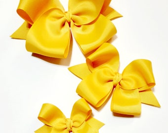 Maize Yellow Ribbon Hair Bow – Handmade Girl's Bow