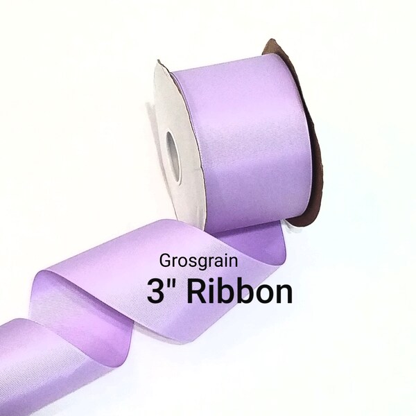 3" Solid Grosgrain Ribbon - Ribbon by the yard - Wholesale ribbon - you choose color - CHEER BOW RIBBON - ribbon supply - wide 3 inch ribbon