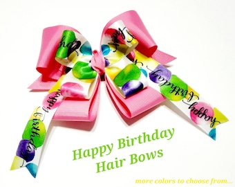 Handgefertigte Haarschleife zum Geburtstag – Wunschfarben – Partyschleifen