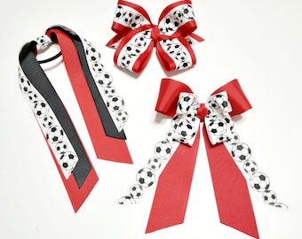Soccer Bows-Team Bows-Hair Bows-Hair Bows for Soccer-Sports Bows-Soccer-Lacrosse Bows-Soccer Hair Bows-Dance Team Bow-School Spirit