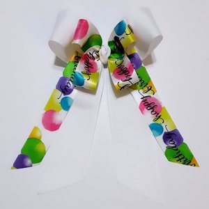 Happy Birthday Hair Bows - birthday bows - happy birthday bow - happy birthday hair bows for girls - happy birthday Ribbon - Happy Birthday