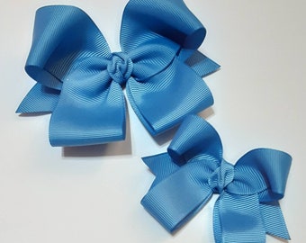 Carolina Blue Ribbon Hair Bow – Handmade Girls' Hair Accessory