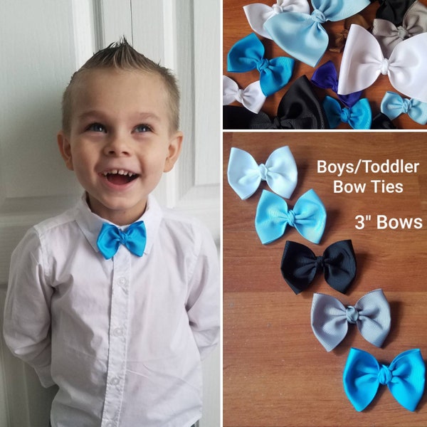 Boys Bow Ties - 3" Bow Ties - Infant Bow Ties - Baby Bow Ties - Toddler Bow Ties - Clip on Bow Ties - Wedding Bow Ties - Bridal Party Bows