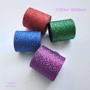 Glitter Ribbon - Ribbon by the Yard - 1 1/2" Ribbons - Wholesale Ribbons - Glitter Ribbon for Sale - Glitter Ribbon for Cheer Hair bows