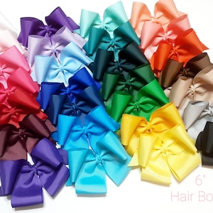 6&quot; Hair Bows - U Choose Large Grosgrain Hair Bows - Girls Hair Bows - Bows - Custom Hair Bows - Hair Bows for Girls - School Color Hair Bows