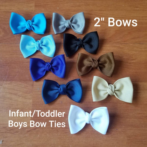 Boys Bow Ties - 2" Bow Ties - Infant Bow Ties - Baby Bow Ties - Toddler Bow Ties - Clip on Bow Ties - Wedding Bow Ties - Bridal Party Bows