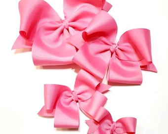 Lazo para el cabello de cinta rosa fuerte hecho a mano - Accesorio para el cabello para niñas