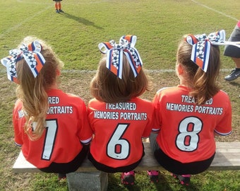 Soccer Hair Bow – Custom Team Colors, Sports Ribbon
