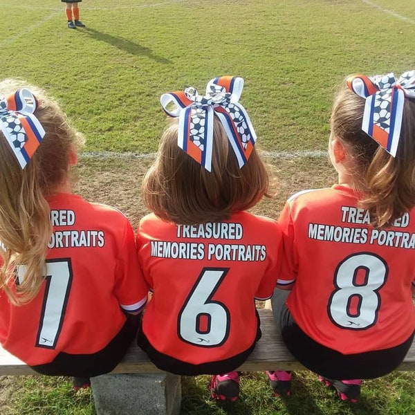 Soccer Hair Bows -U Choose Tail Hair Bows - Team Hair Bows - Match your Uniform - Soccer - Lacrosse - Soccer Bows - Team Bows - Sports Bows