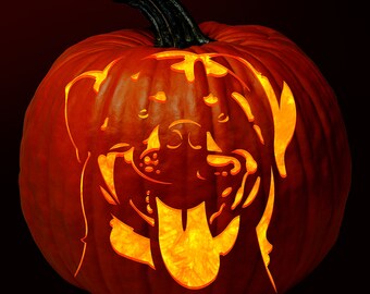 Rottweiler pumpkin carving pattern