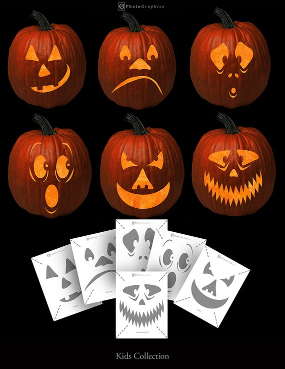 Pumpkin Carving Kid Collection Printable PDF Digital Download | Etsy