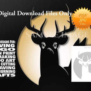 Buck Moon-Buck & Doe Cutting/Carving Pattern Digital Download