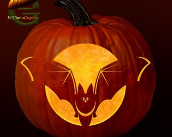 Bat-Batatcha Pumpkin Carving Pattern Halloween Pumpkin Carving Pattern Digital Download