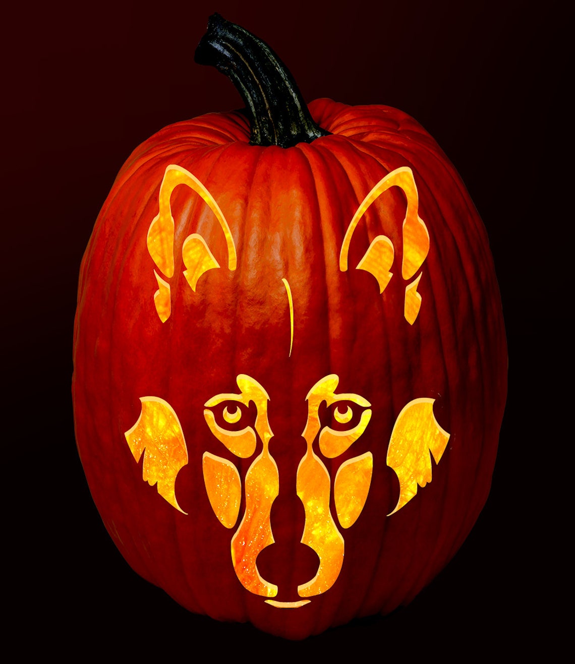 Wolfpumpkin Carving Pattern/stencil Instant Digital Download Etsy