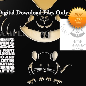 RUN! owl in pursuit -Carving/cutting pattern/stencil for multiple craft projects