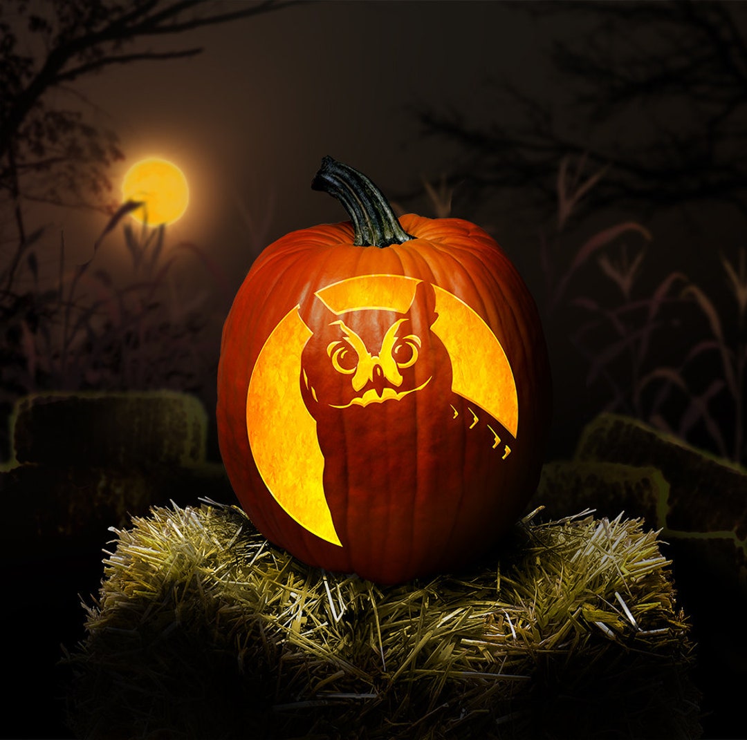 The Great-owl Printable Digital Download Pattern for Pumpkin Carving ...