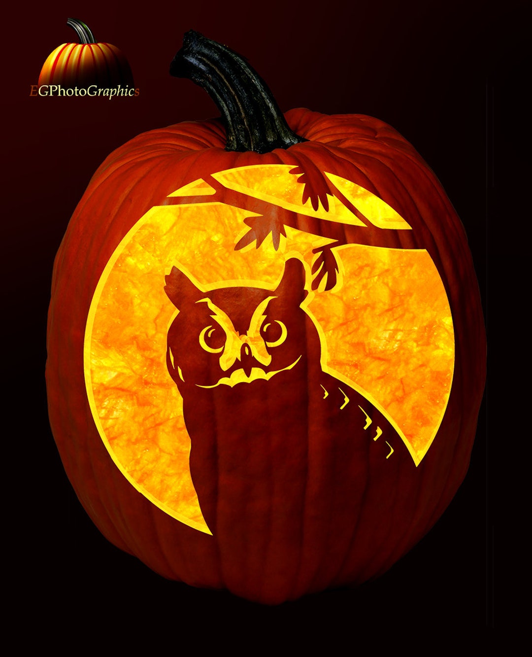 The Great-owl Printable Digital Download Pattern for Pumpkin