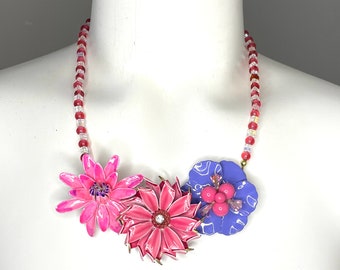 Floral Assemblage Necklace Vintage Jewelry