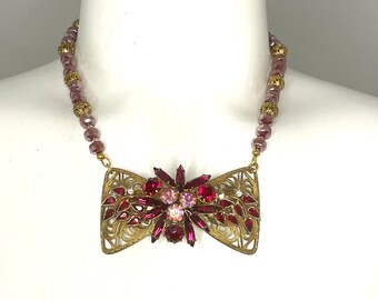 Filigree Bow Collage Pendant