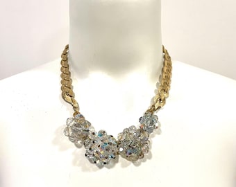 Upcycled Crystal Bead Vintage Earring and Choker Necklace