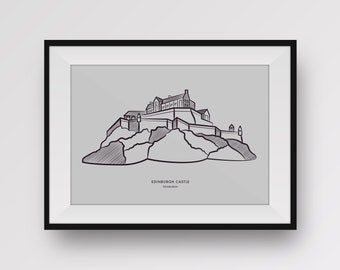 Edinburgh Castle - Edinburgh - Digital Art Illustration Poster Print