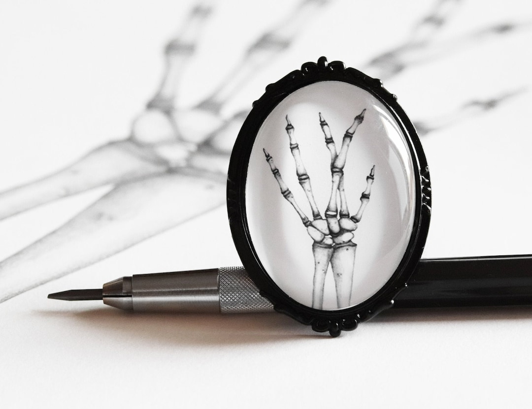 Skeleton Hand Brooch: Anatomical Illustration, Handmade Jewelry - Etsy