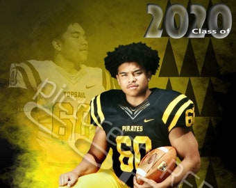 Printed Vinyl Football High School Custom Sports Banner - Senior Sports Banners - Sports Team Banner - Senior Night Gifts ~ Graduation ideas