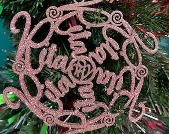 Personalized Name Snowflake Ornament 2024 – Custom Christmas Tree Decoration, Acrylic or Wood, Glitter Option, Unique Holiday Gift 6-Inch