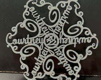 Custom Name Snowflake Ornament, 2024 Ornament,  NameFlake Ornament - Personalized Winter Decorations and Gifts