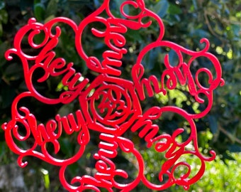 Unique custom personalized Name Snowflake Ornament, 2024 Ornament,  NameFlake Ornament, Option for engraved case for safe keeping