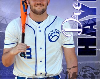 Printed Vinyl + FREE Social Media Digital Baseball Custom Sports Banner - Senior Sports Banners - Senior Night Gifts ~ Graduation ideas