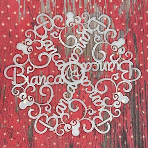 Unique Personalized 2024 Snowflake Ornament made with choice of Name from acrylic