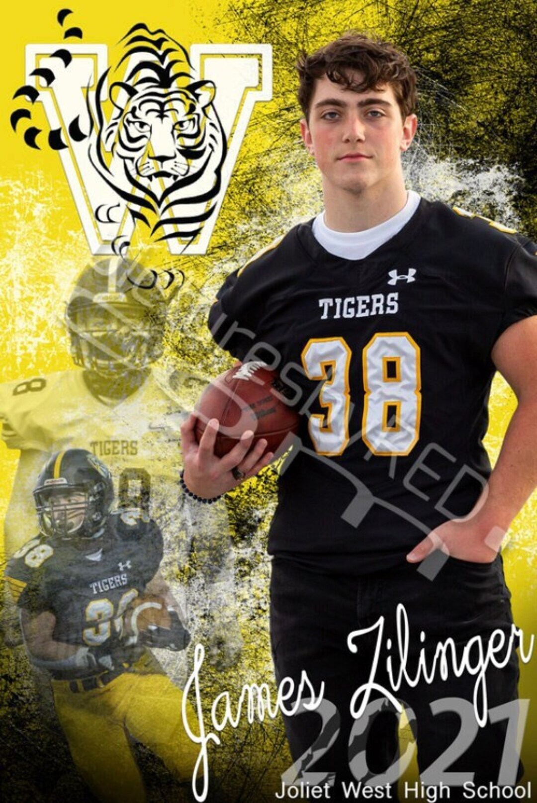 Printed Vinyl Football High School Custom Sports Banner Senior Sports