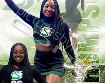 Printed Vinyl Cheer Leader Custom Sports Banner - Senior Sports Banners - Senior Night Gifts ~ Graduation ideas