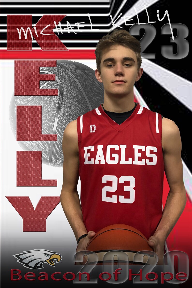 Printed Vinyl Basketball Custom Sports Banner Senior Sports Etsy