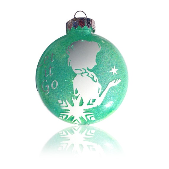 personalised frozen Elsa Anna Olaf christmas tree decorations glitter snowflake 